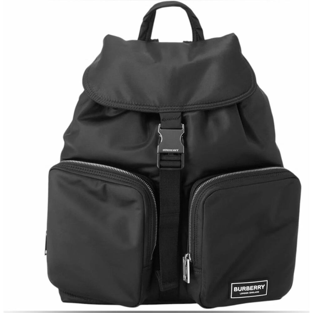 sale ends 5/14Burberry Black nylon flip Backpack New Small